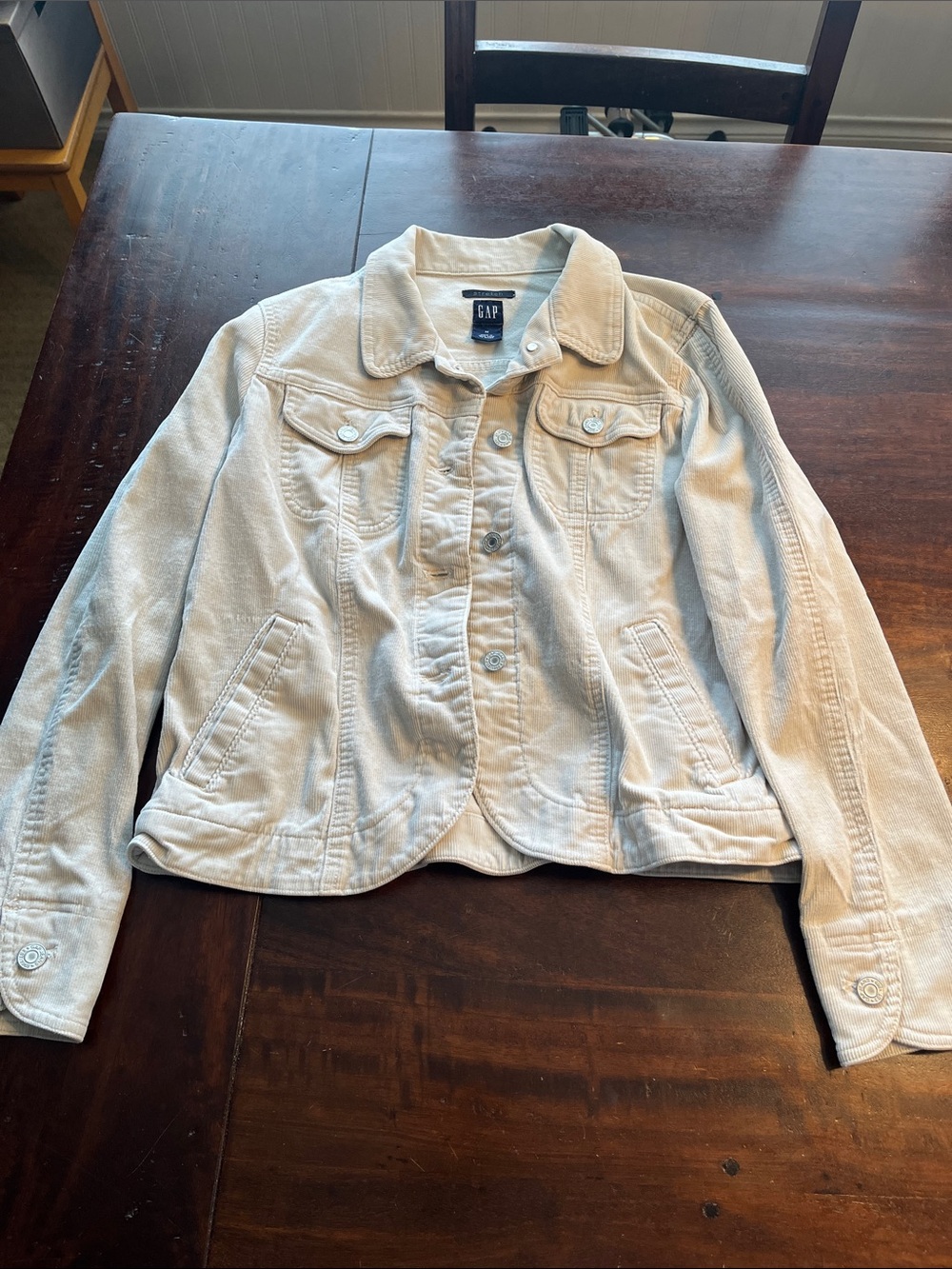 GAP Women's Beige Corduroy Jean Jacket